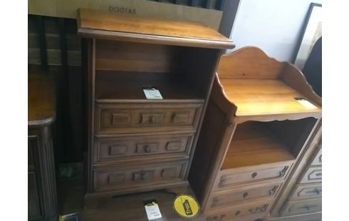 CHEVET RUSTIQUE 3 TIROIRS 1 NICHE