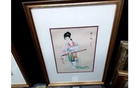 CADRE SOUS VERRE ASIATIQUE