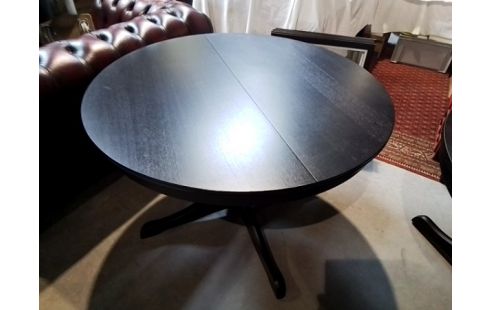 TABLE RONDE en bois noir