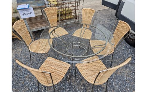 TABLE DE JARDIN véranda + 6 chaises
