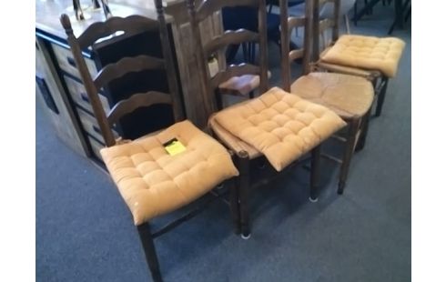 4 CHAISES PAILLEES