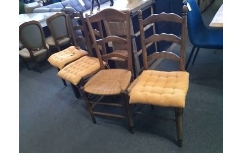 4 CHAISES PAILLEES