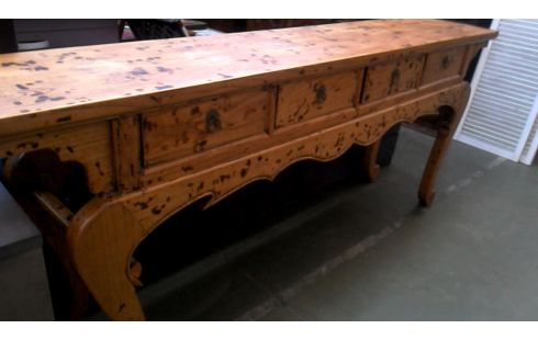 TABLE CONSOLE ORIENTAL 4 TIROIRS