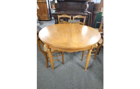 TABLE RONDE 1 ALLONGE PLACAGE CHENE