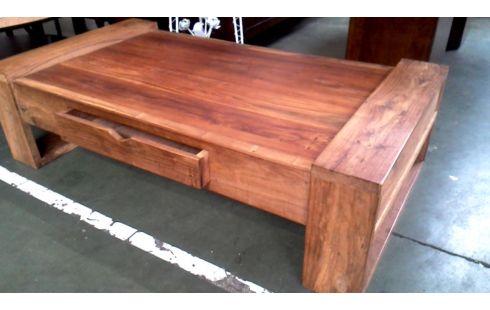 WOHNZIMMERTISCH 1 TEAKHOLZ 1 SCHUBLADE