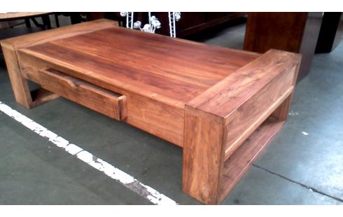 WOHNZIMMERTISCH 1 TEAKHOLZ 1 SCHUBLADE