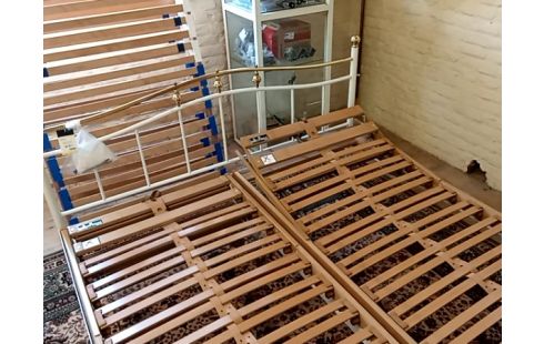 LIT metal blanc+2sommiers lattoflex 160cm/200