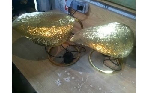 LAMPES FEUILLE DORÉE LA PAIRE