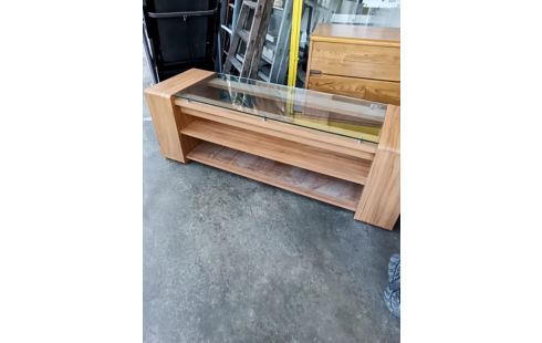 MEUBLE TV HIFI MÉLAMINE VERRE