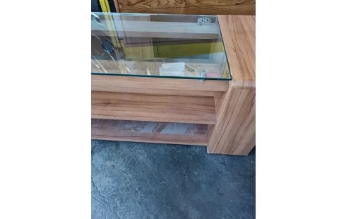 MEUBLE TV HIFI MÉLAMINE VERRE