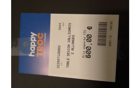 TABLE DESIGN CALLIGARIS 2 ALLONGES