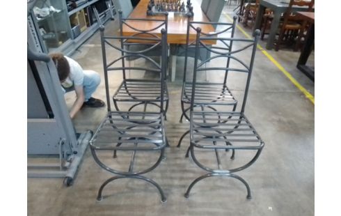 4 CHAISES EXTERIEUR METAL