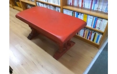 TABLE BASSE MONASTERE PEINTE ROUGE