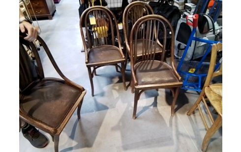 4 CHAISES DE BAR ASSISE MARRON