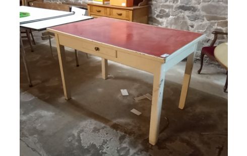 TABLE RETRO PEINTE BLANC