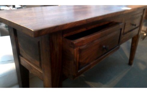 KONSOLENTISCH TEAKHOLZ 2 SCHUBLADEN