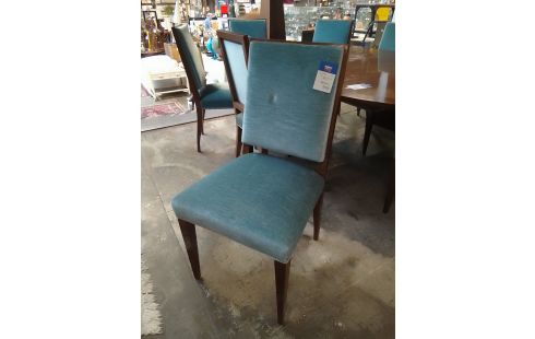 CHAISE ACAJOU VELOUR LA SERIE DE 8