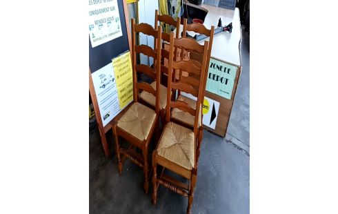 CHAISE BOIS PAILLÉE LES 4