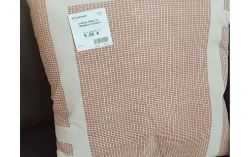 COUSSIN SABLE ET TERRACOTA