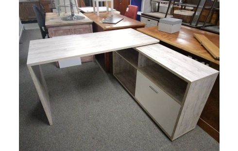 BUREAU D'ANGLE GRIS BLANC