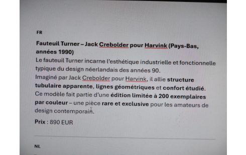 FAUTEUIL DESIGN HARVINK