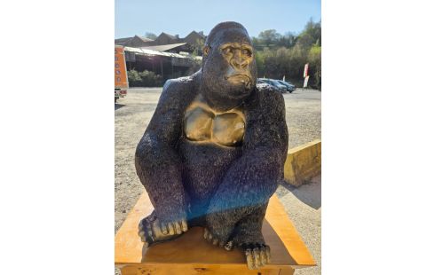 40 STATUE GORILLE ASSIS 60CM