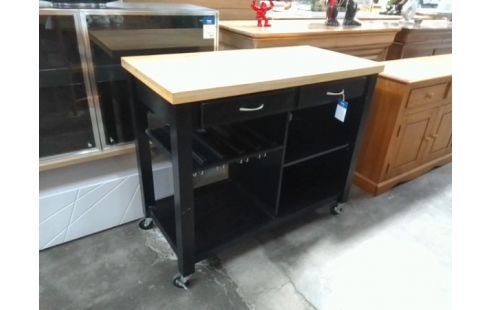 DESSERTE A ROULETTES DE CUISINE 2 TIROIRS