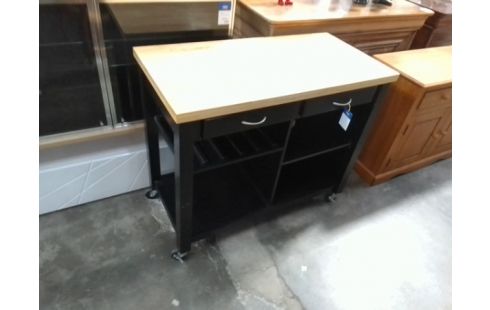 DESSERTE A ROULETTES DE CUISINE 2 TIROIRS