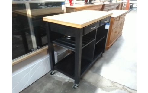 DESSERTE A ROULETTES DE CUISINE 2 TIROIRS