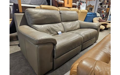 CANAPE 2.5P CUIR BRUN CHATEAU D'AX