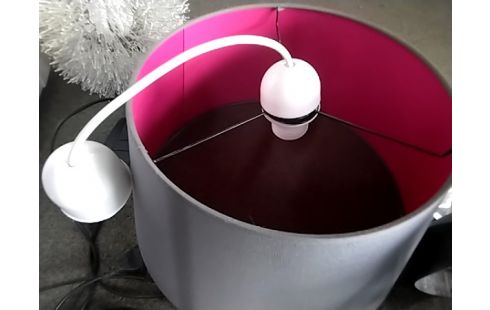 LUSTRE GRIS INTÉRIEUR ROSE