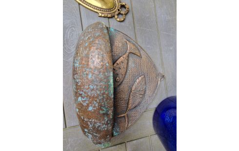 DECORATION MURALE CUIVRE POISSONS