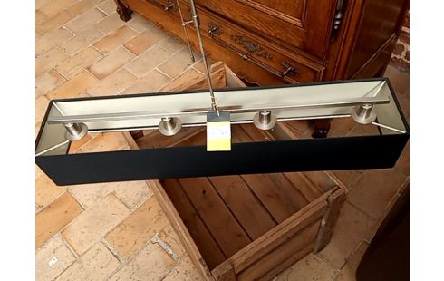 SUSPENSION rectangulaire abat jour noir 4 lampes
