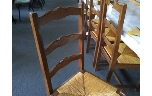 LOT DE 6 CHAISES PAILLEES