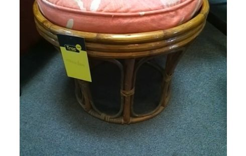 POUF ROTIN AVEC COUSSIN