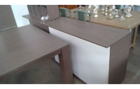 DRESSOIR MODERN WIT/BRUIN FINEER