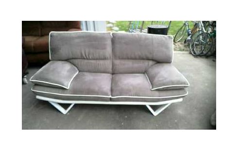 CANAPE TISSU ET CUIR CHATEAUX D'AX