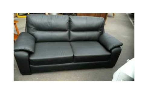 SOFA LEDER SCHWARZ