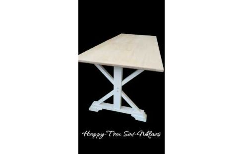TAFEL EETKAMER LANDELIJK POOT WIT