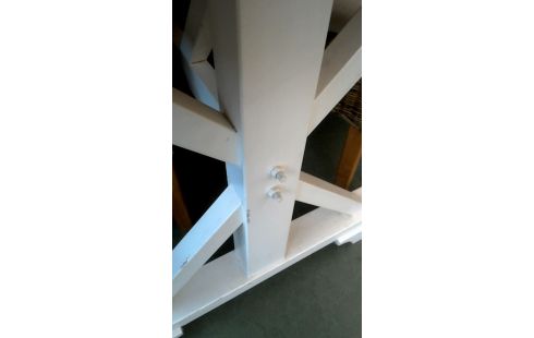 TAFEL EETKAMER LANDELIJK POOT WIT