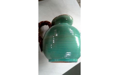 AMPHORE VERTE MET BRUN CERAMIQUE VINTAGE