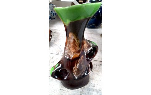 VASE VALLAURIS BRUN VERTE VINTAGE