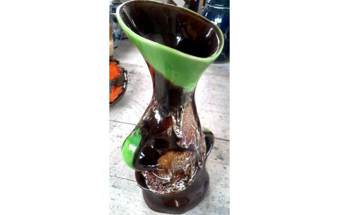 VASE VALLAURIS BRUN VERTE VINTAGE