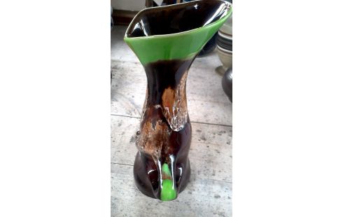 VASE VALLAURIS BRUN VERTE VINTAGE