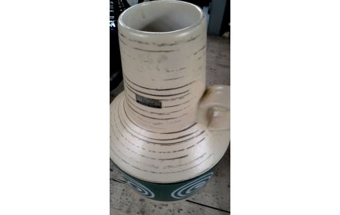 VASE GRAND BEIGE MET VERTE BLEUE