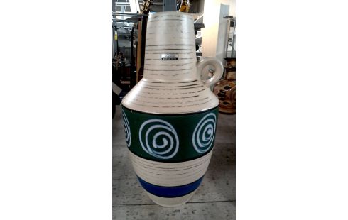 VASE GRAND BEIGE MET VERTE BLEUE