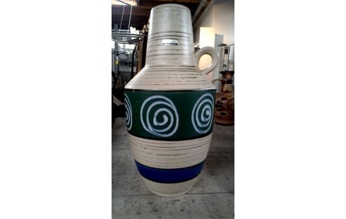 VASE GRAND BEIGE MET VERTE BLEUE