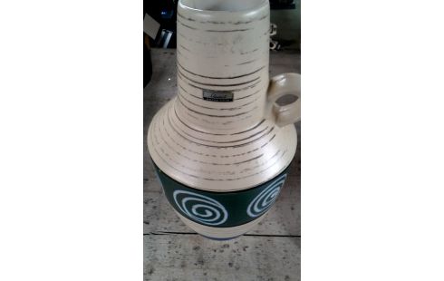 VASE GRAND BEIGE MET VERTE BLEUE