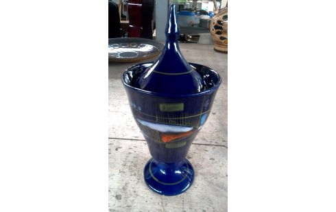 VASE COUVERT BLEUE VINTAGE