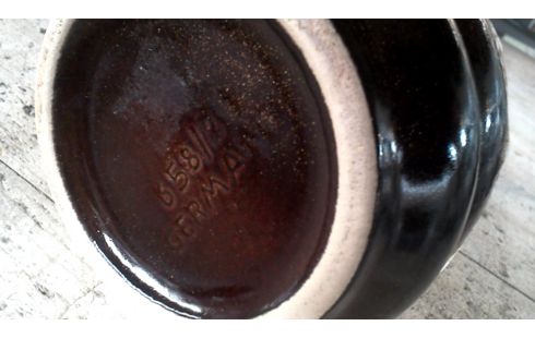 VASE BEIGE BRUN CERAMIQUE